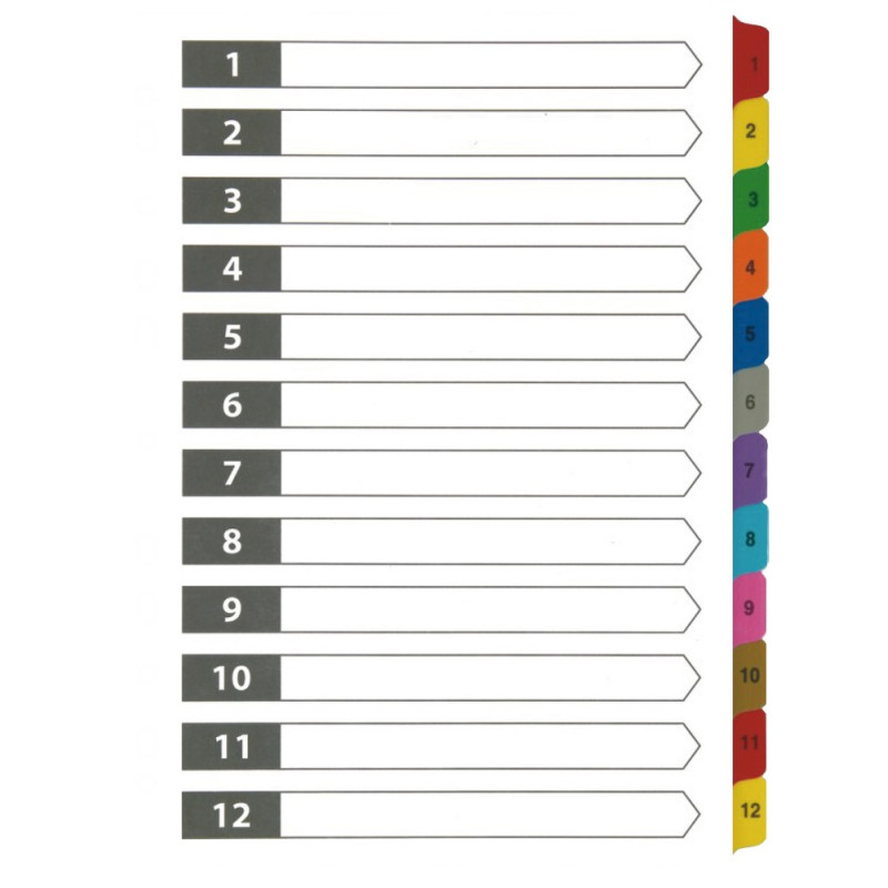 PRZEKŁADKI D.RECT LAMINOWANE 1-12 PL12