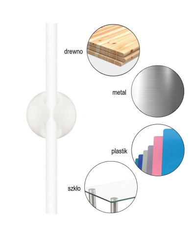 UCHWYT D.RECT DO KABLI SAMOPRZYLEPNY BIAŁY 6szt