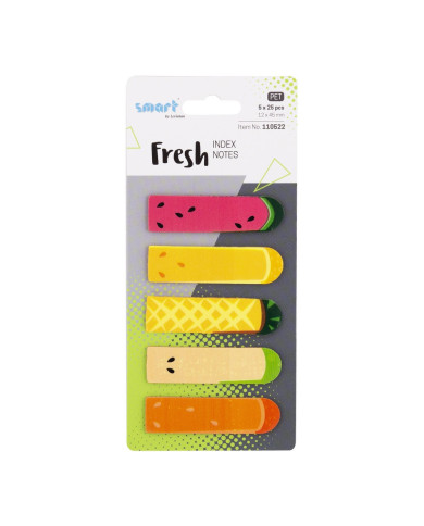 ZAKŁADKI INDEKSUJĄCE SMART PET FRESH 12x45mm 5x25szt OWOCE